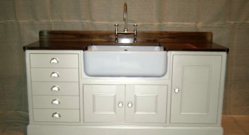 classy in white and varnished top stand alone kitchen sink