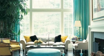 classy small turquoise living room
