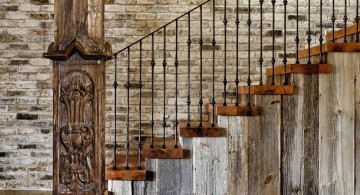classy wooden staircase designs with steel railings