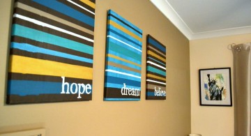 colorful stripes diy bedroom art