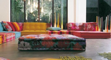 colorful wide modular sofas