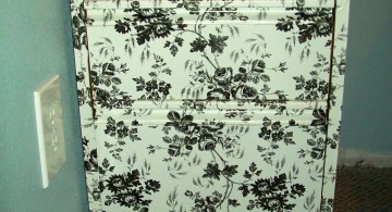 contact paper furniture in black and white rose