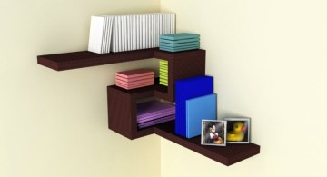 contemporary 4D corner shelf designs