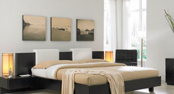 contemporary bedding ideas connected to floating nightstand