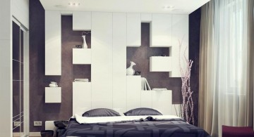 contemporary bedding ideas with headbeds connected to the wall