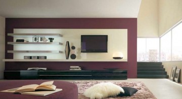 contemporary built in wall shelving units for living room