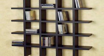 contemporary design floating shelf decorating ideas for DVDs