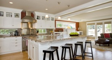 contemporary kitchen island with sink and seating