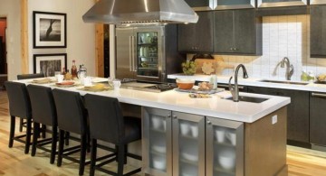 contemporary kitchen island with sink with seating