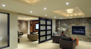 contemporary lighting ideas for basement