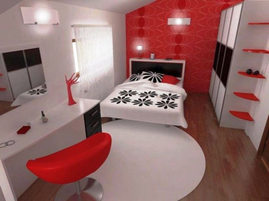 contemporary red black and white bedroom ideas