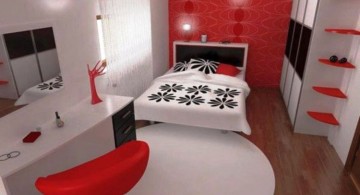 contemporary red black and white bedroom ideas