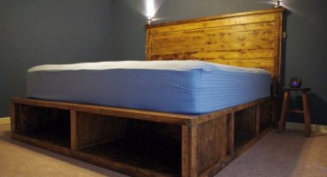 contemporary rustic bed plans with open storage boxes