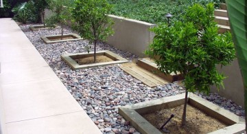 contemporary stones for flower beds