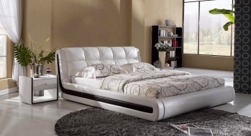 contemporary white curved bed designs