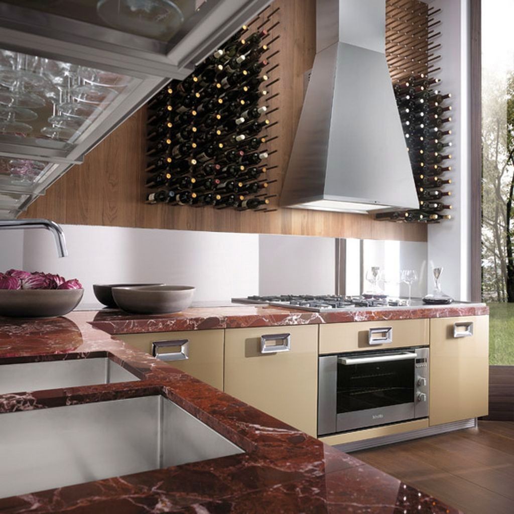 contemporary wine cabinet in the kitchen