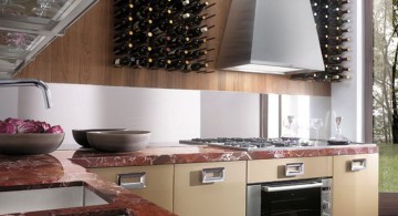 contemporary wine cabinet in the kitchen