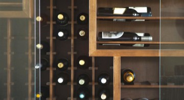 contemporary wine cabinet with unique shelves