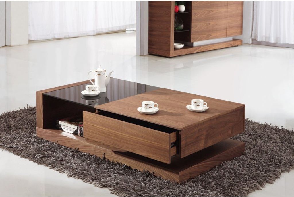 contemporary with a single drawer wood coffee table designs