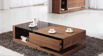 contemporary with a single drawer wood coffee table designs