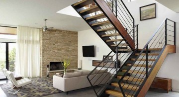 contemporary wooden stairs