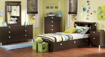 cool bedrooms for teenage guys with dark wood furnitures