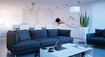 cool blue living room with skylight ideas
