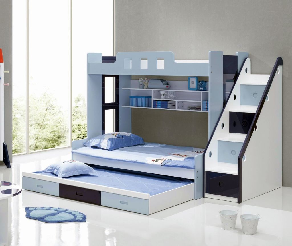 cool bunk bed designs in blue and black