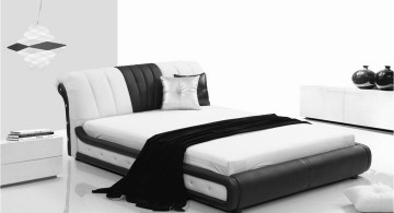 curved bed designs in monochrome