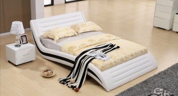 curved bed designs in white with black lining