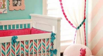 cute baby girl bedding ideas in bright pink and blue