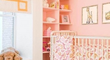 cute baby girl bedding ideas in soft orange and pink