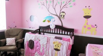 cute baby girl bedding ideas that matched the wall decals