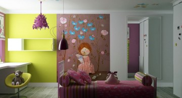 cute girls bedroom ideas with large wall decals