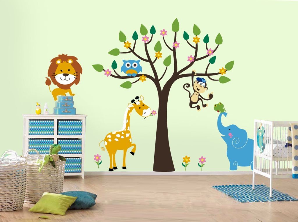 cute jungle theme kids rooms paint ideas