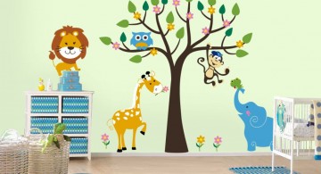 cute jungle theme kids rooms paint ideas