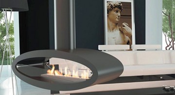 cute oval freestanding fireplaces designs