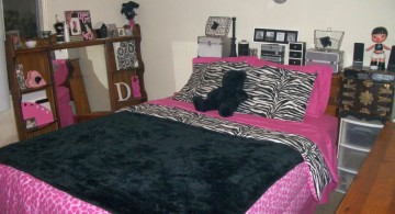 cute pink and black bedroom decor for more matured girl