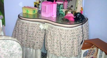 cute vanity chair with skirt that matches the vanity table