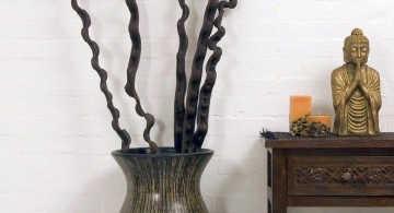 dark floor vase with branches