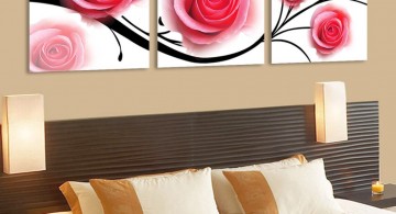 decadent roses painting pink and black wall decor