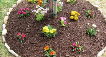 easy DIY stones for flower beds