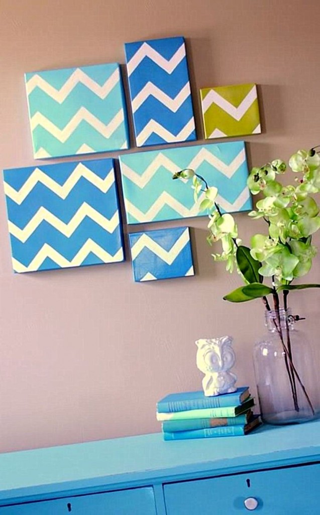 easy geometric wave pattern diy bedroom art