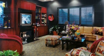 edgy entertainment room with black walls