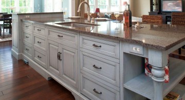 elegant wide kitchen island with sink