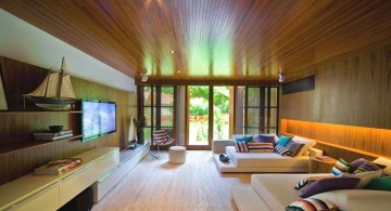 entertainment room with wooden floor
