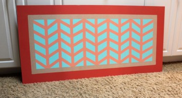 fishbone painting diy bedroom art