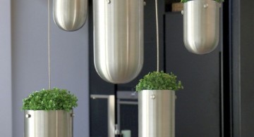 futuristic silver bullets hanging flower vase