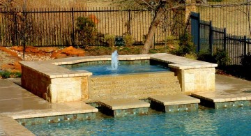 geometric with raised and separated jacuzzi pool with spa designs