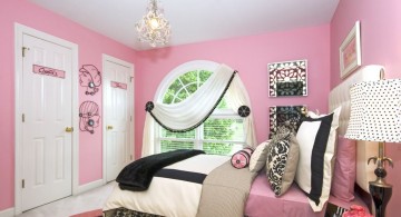 girly pink and black bedroom decor